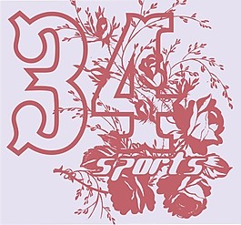 印花矢量圖 文字 數(shù)字 紅色 紫色 免費(fèi)素材