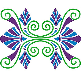 印花矢量圖 花 色彩 橙色 紫色 免費素材