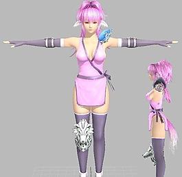 勇者战魔王 粉色魔女维拉服装 标准姿势