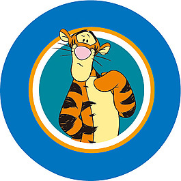 印花矢量圖 跳跳虎 Tigger 可愛(ài)卡通 白色 免費(fèi)素材