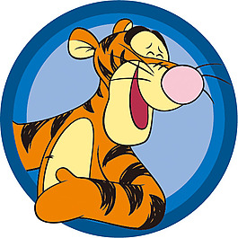 印花矢量圖 跳跳虎 Tigger 可愛卡通 黑色 免費(fèi)素材