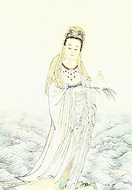 觀世音菩薩工筆畫圖片