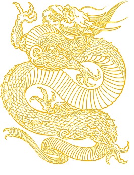 印花矢量圖 動物 龍 色彩 黃色 免費素材