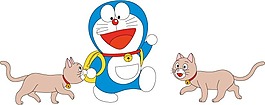 印花矢量圖 可愛卡通 藍色 哆啦A夢 Doraemon 免費素材
