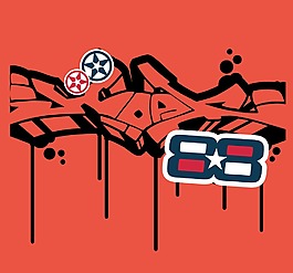 印花矢量圖 文字 數(shù)字 色彩 紅色 免費(fèi)素材
