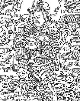 敦煌壁畫持弓箭金剛圖片