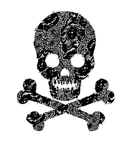 印花矢量圖 黑色 白色 抽象 骷髏 免費(fèi)素材