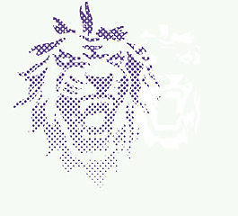 印花矢量图 狮子 白色 紫色 抽象 免费素材