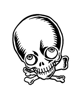 印花矢量圖 黑白色 抽象 骷髏 害羞 免費素材