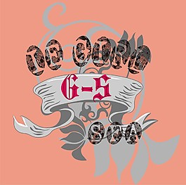印花矢量圖 英文 花 色橘紅色 其他 免費(fèi)素材