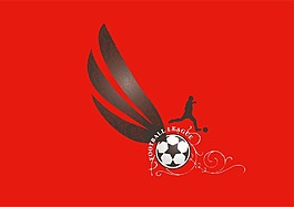 印花矢量圖 紅色 足球 男人 其他 免費素材