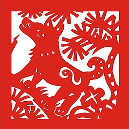 印花矢量圖 動物 狗 樹 色彩 免費素材