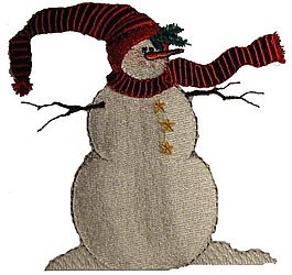绣花 雪人 白色 红色 黄色 免费素材
