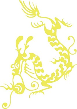 印花矢量圖 動(dòng)物 龍 黃綠色 民族 免費(fèi)素材