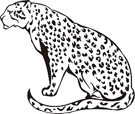 印花矢量圖 動物 豹 黑白色 免費素材
