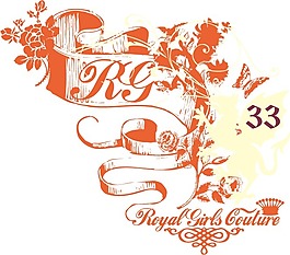 印花矢量圖 文字 英文 色彩 橙色 免費(fèi)素材
