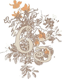 印花矢量圖 優(yōu)雅植物 花卉 文字 英文 免費素材