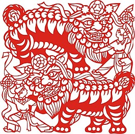 印花矢量圖 動物 獅子 人物 少女 免費素材