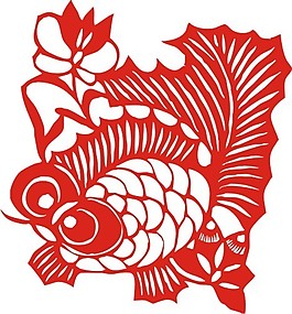 印花矢量圖 動物 魚 色彩 紅色 免費素材
