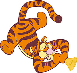 印花矢量圖 跳跳虎 Tigger 可愛(ài)卡通 棕色 免費(fèi)素材