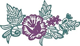 印花矢量圖 優(yōu)雅植物 綠色 紫色 徽章標(biāo)記 免費(fèi)素材