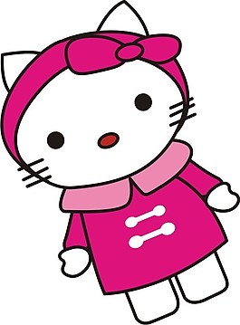 印花矢量圖 卡通人物形象 貓 KITTY HELLO 免費(fèi)素材