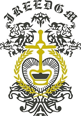 印花矢量圖 心形 十字架 文字 英文 免費素材