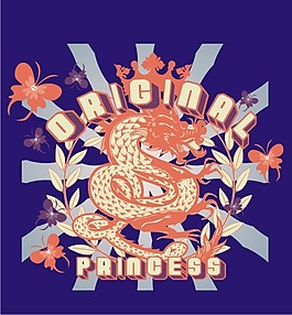 印花矢量圖 動(dòng)物 龍 抽象動(dòng)物 昆蟲 免費(fèi)素材