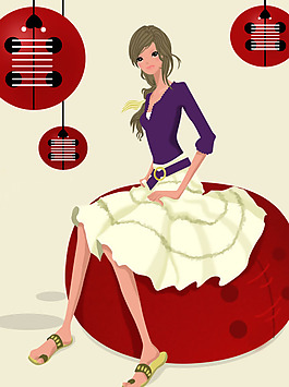 位圖 人物 女人 色彩 紅色 免費(fèi)素材
