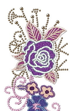 繡花 花 卡通 紫色 藍(lán)色 免費(fèi)素材