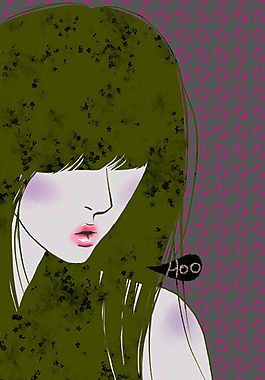位圖 人物 少女 色彩 綠色 免費素材