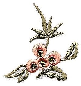 繡花 花 紅色 綠色 黑色 免費素材