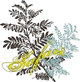 印花矢量圖 文字 英文 優(yōu)雅植物 樹(shù)枝 免費(fèi)素材