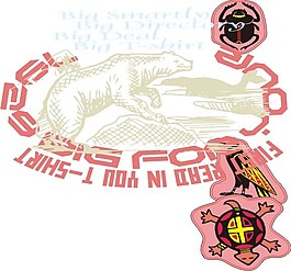 印花矢量圖 抽象動物 北極熊 昆蟲 文字 免費素材