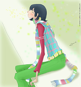 位圖 人物 少女 色彩 綠色 免費(fèi)素材