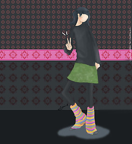 位圖 人物 少女 色彩 黑色 免費素材