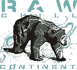 印花矢量圖 動物 北極熊 文字 英文 免費素材