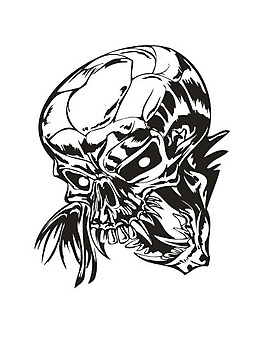 印花矢量圖 色彩 黑白色 靈異 骷髏 免費(fèi)素材