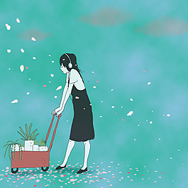 位圖 人物 女人 花 色彩 免費(fèi)素材