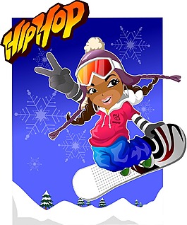 滑雪的孩子