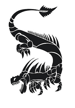 印花矢量圖 動(dòng)物 龍 單色 黑色 免費(fèi)素材