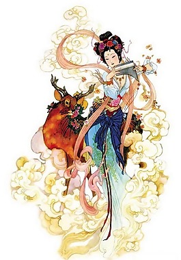 位圖 人物 女人 動物 鹿 免費素材