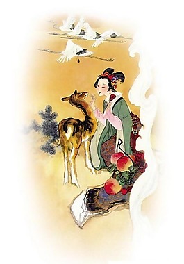 位圖 人物 女人 動物 鹿 免費素材