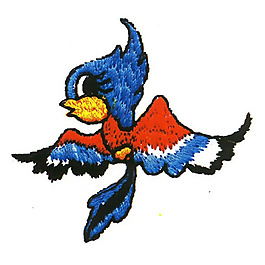 繡花 動物 鳥 色彩 藍(lán)色 免費素材