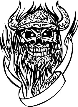 印花矢量圖 骷髏 色彩 黑白色 恐怖 免費(fèi)素材