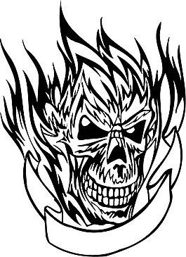 印花矢量圖 骷髏 色彩 黑白色 恐怖 免費素材