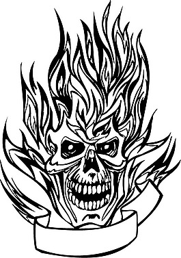 印花矢量圖 骷髏 色彩 黑白色 恐怖 免費素材