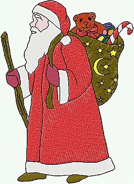 繡花 老人 圣誕老人 紅色 免費(fèi)素材