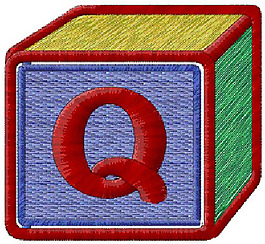 繡花 文字 英文 Q 色彩 免費素材