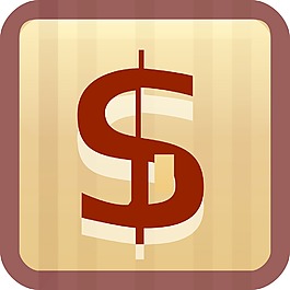 美元符號(hào)的棕色小應(yīng)用程序圖標(biāo)
